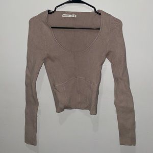 Abercrombie taupe ribbed sweater size XXS